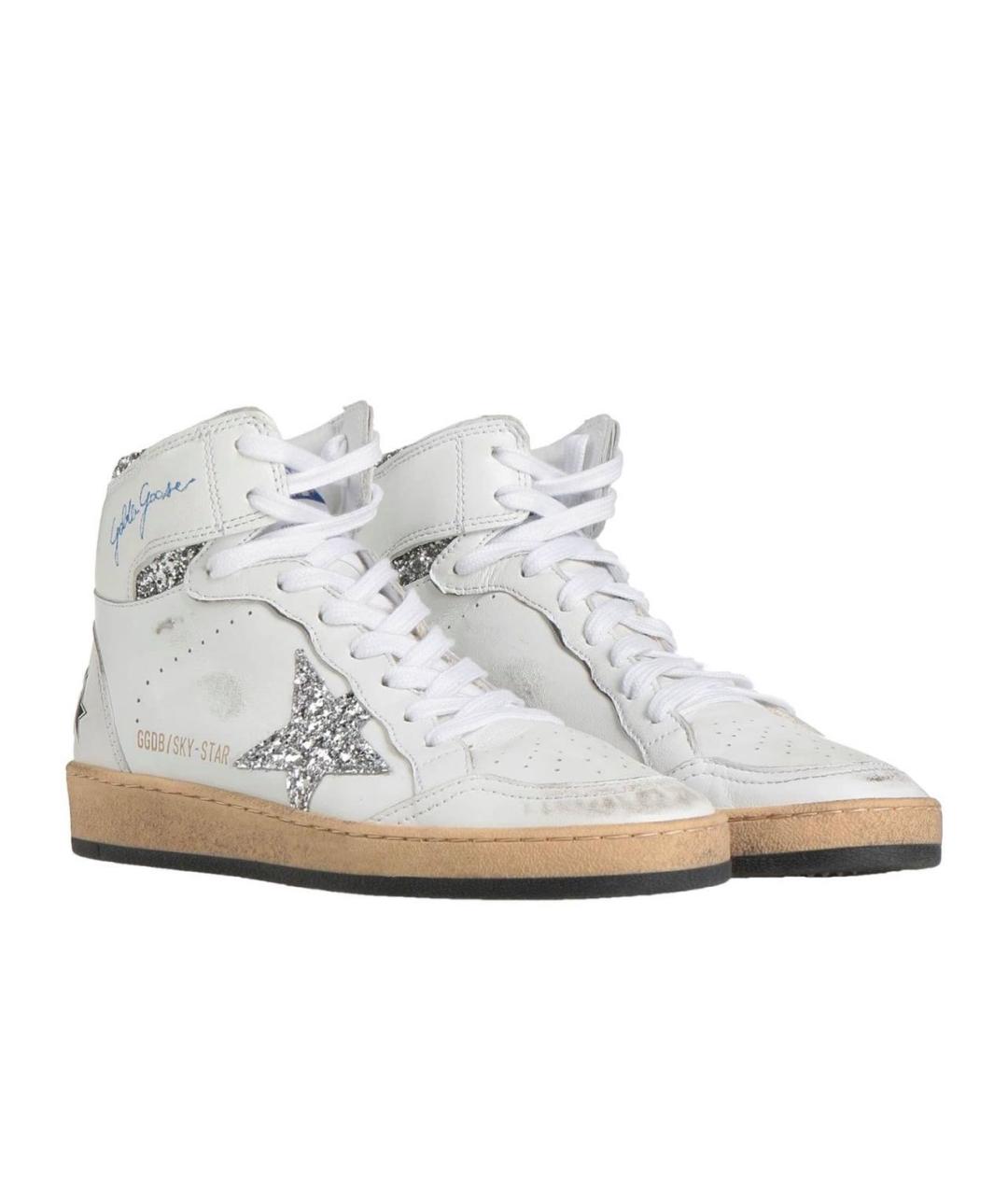 GOLDEN GOOSE Белые кожаные кеды, фото 2