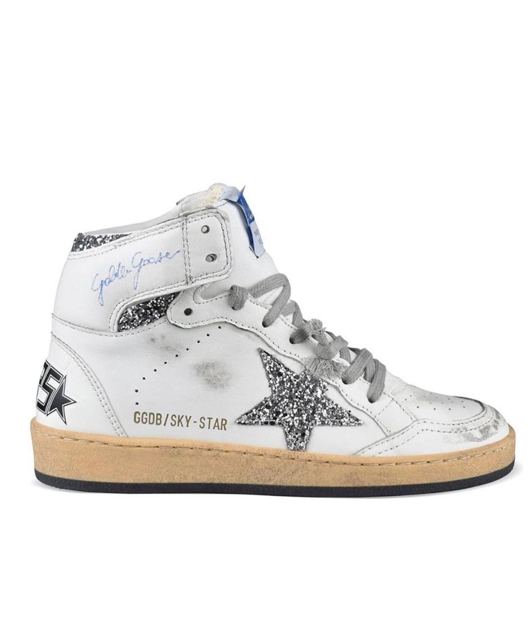 GOLDEN GOOSE Белые кожаные кеды, фото 9