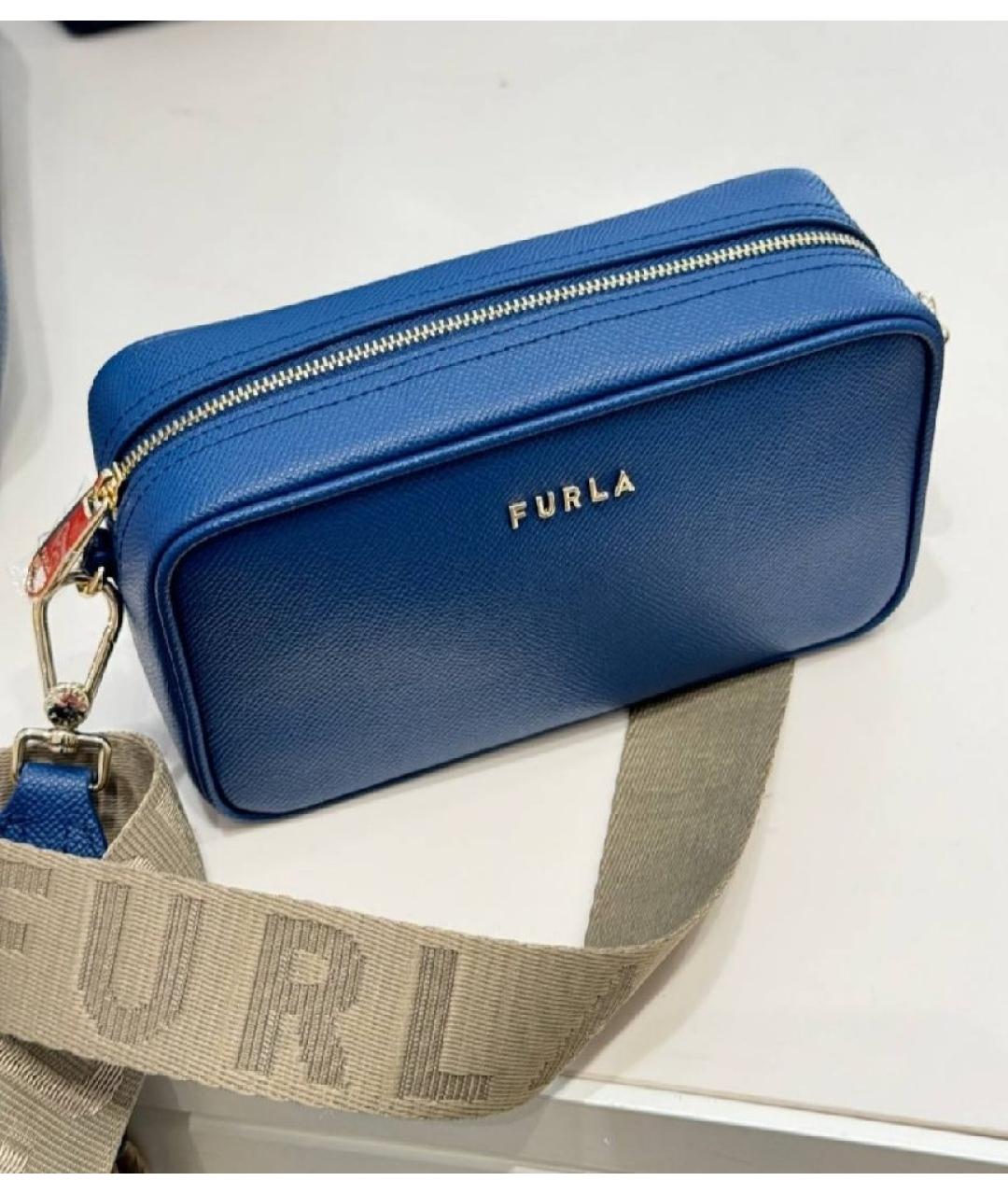 FURLA Синяя кожаная сумка через плечо, фото 2