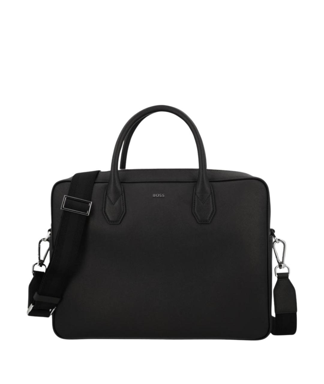 HUGO BOSS Черный портфель из искусственной кожи, фото 1