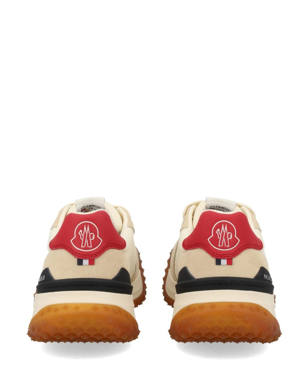 MONCLER Белые кожаные низкие кроссовки / кеды, фото 2
