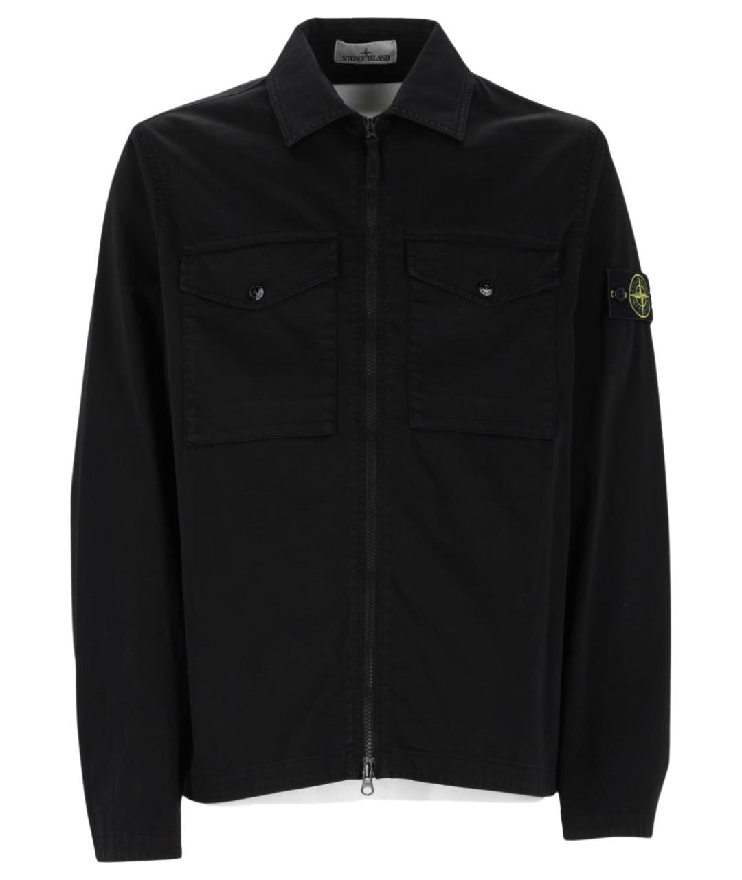 STONE ISLAND Черная хлопковая кэжуал рубашка, фото 1