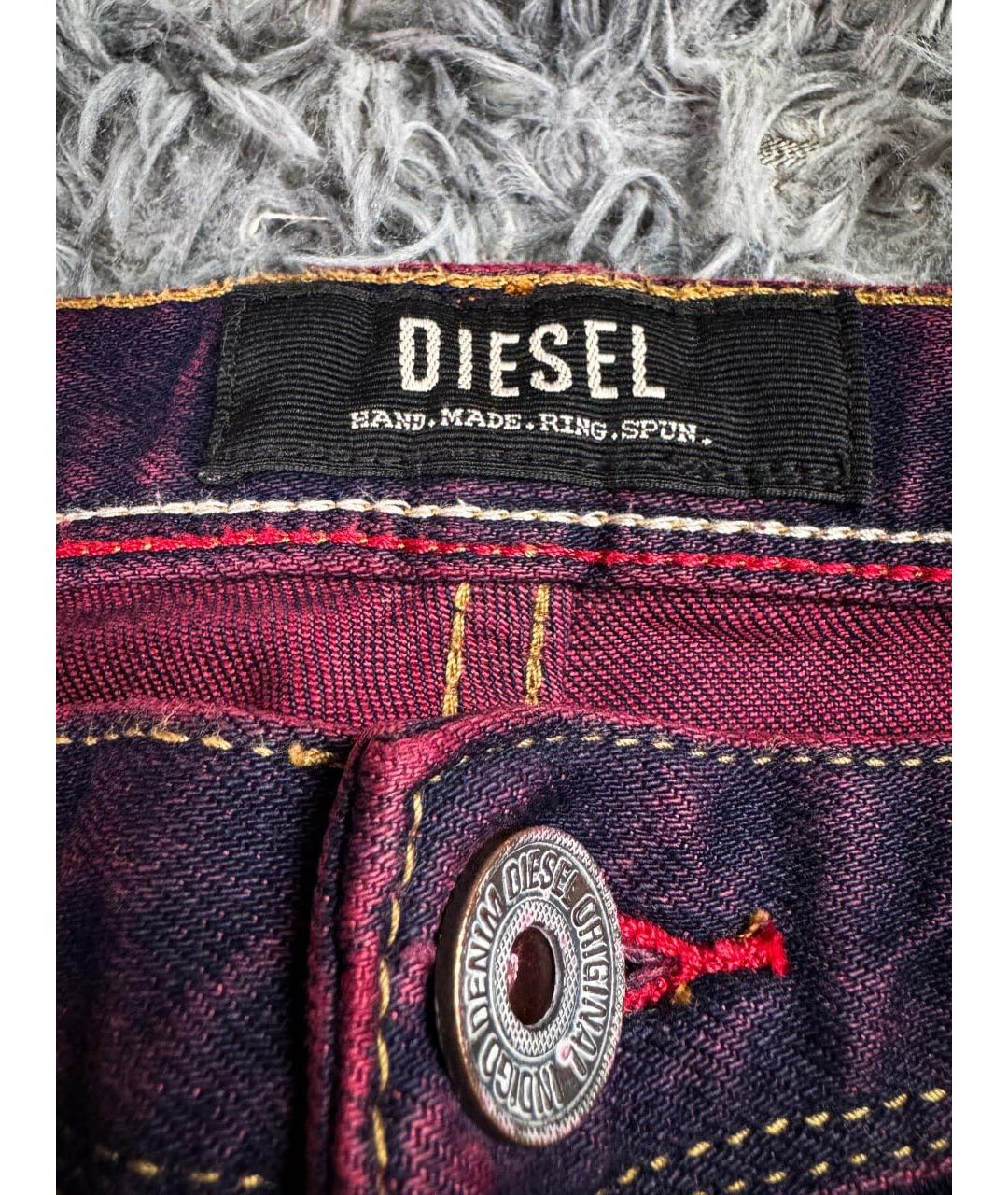 DIESEL Фиолетовые хлопковые прямые джинсы, фото 7