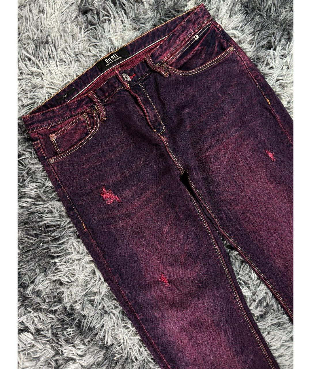 DIESEL Фиолетовые хлопковые прямые джинсы, фото 4