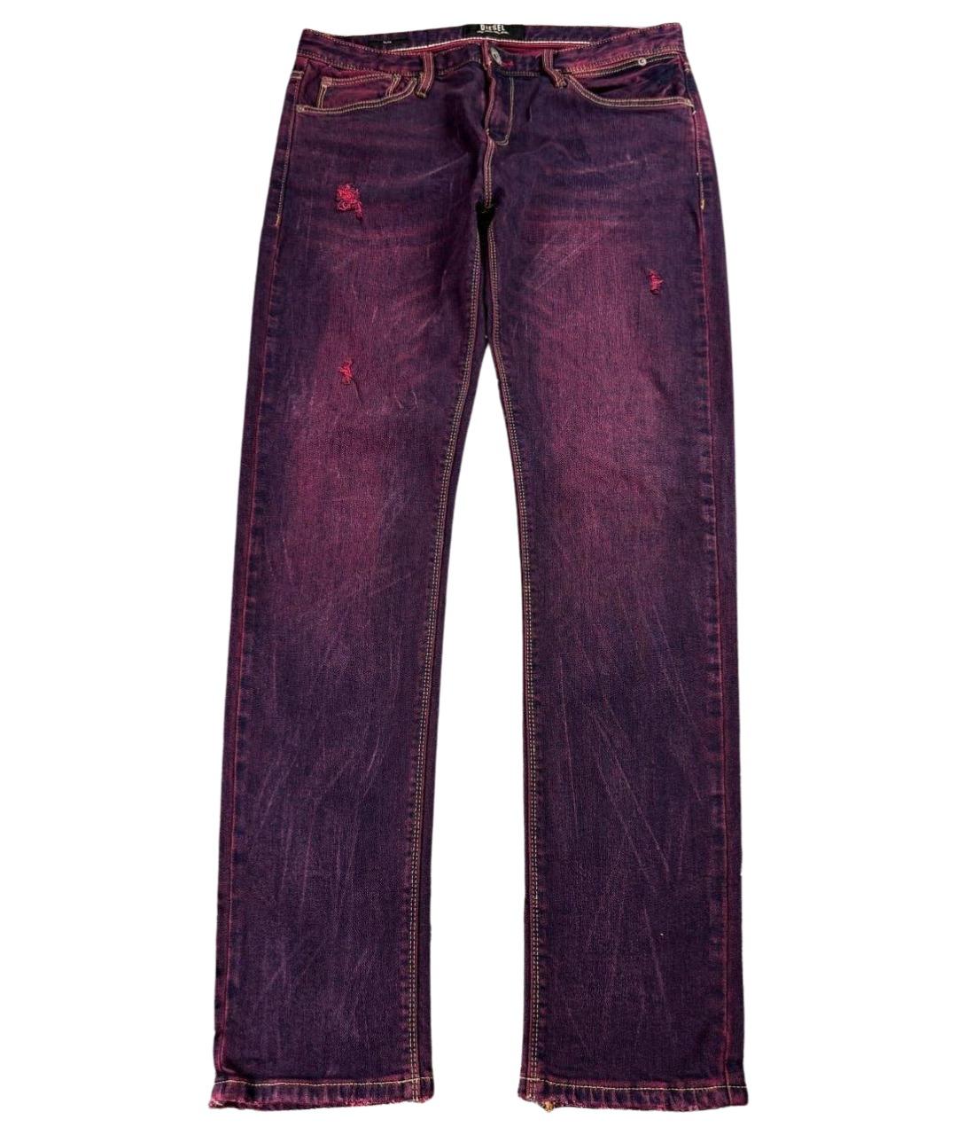 DIESEL Фиолетовые хлопковые прямые джинсы, фото 1