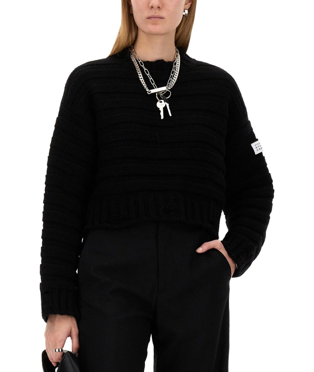 MM6 MAISON MARGIELA Черный шерстяной джемпер / свитер, фото 3