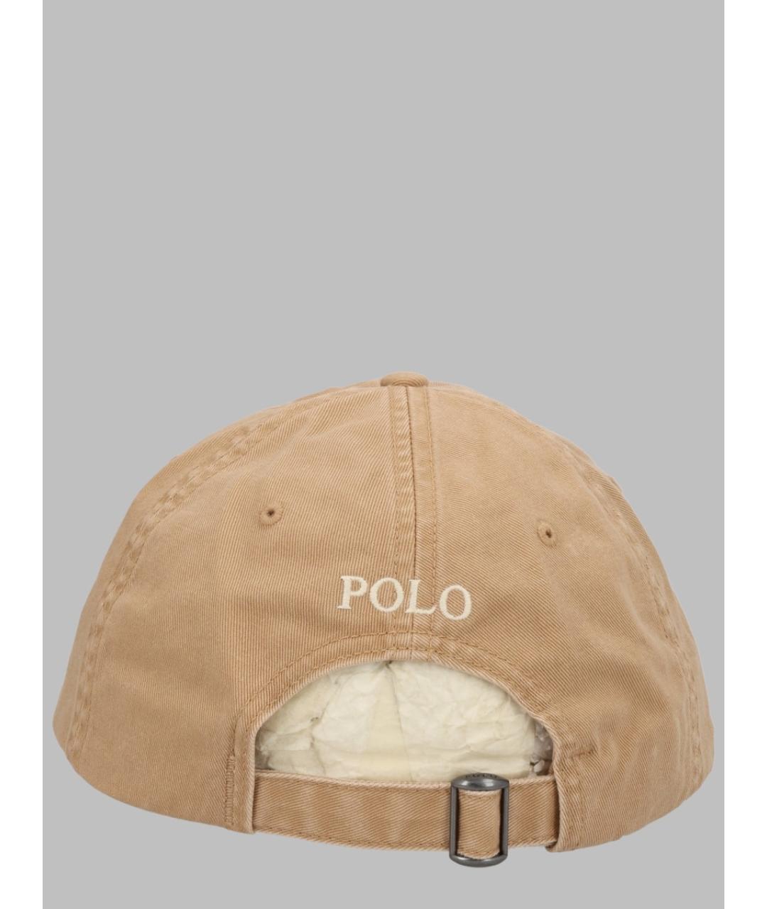 POLO RALPH LAUREN Бежевая хлопковая кепка/бейсболка, фото 2
