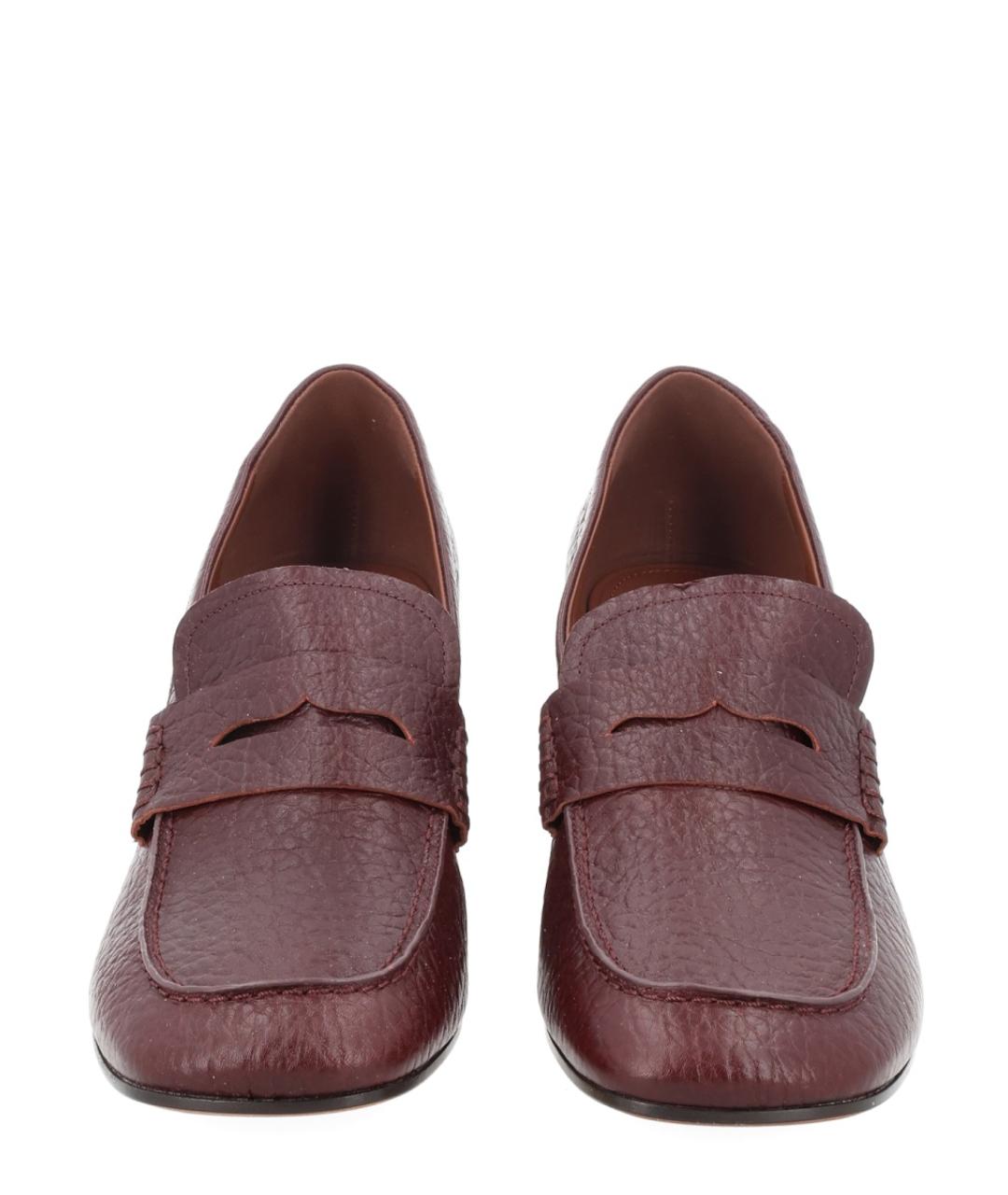 DRIES VAN NOTEN Бордовые кожаные туфли, фото 1