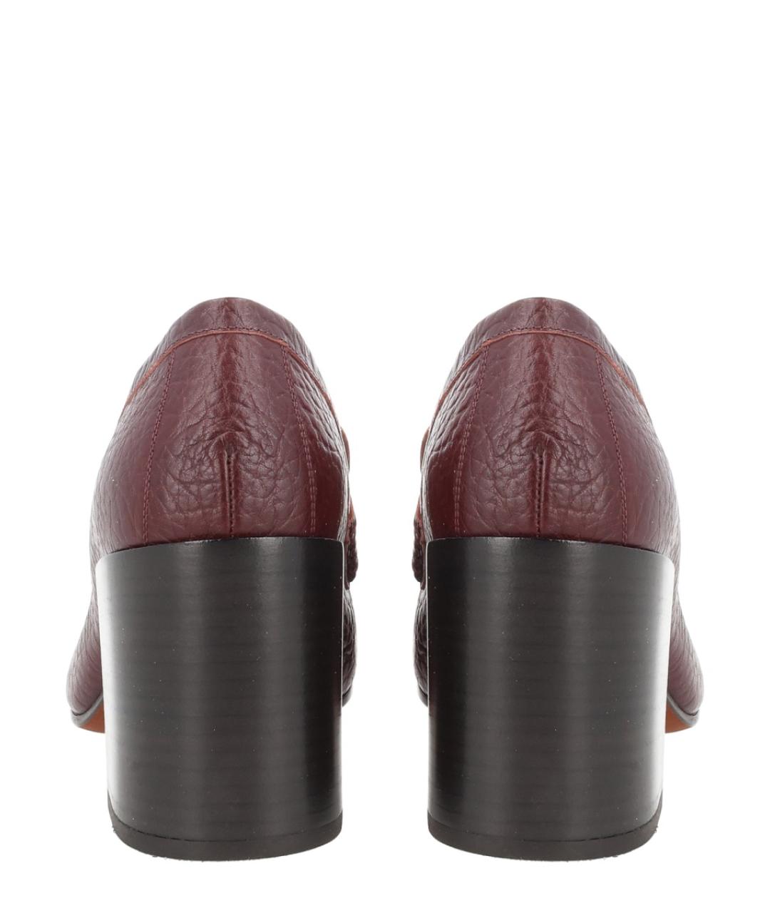 DRIES VAN NOTEN Бордовые кожаные туфли, фото 2