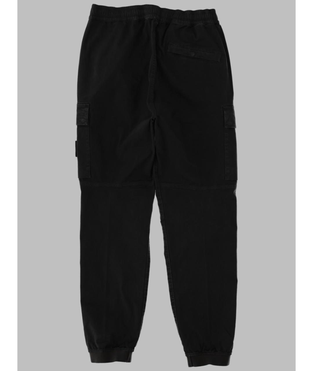 STONE ISLAND Черные хлопковые повседневные брюки, фото 2