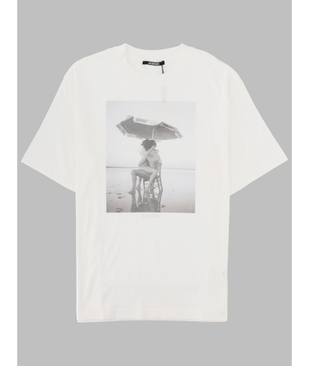 JACQUEMUS Белая хлопковая футболка, фото 3