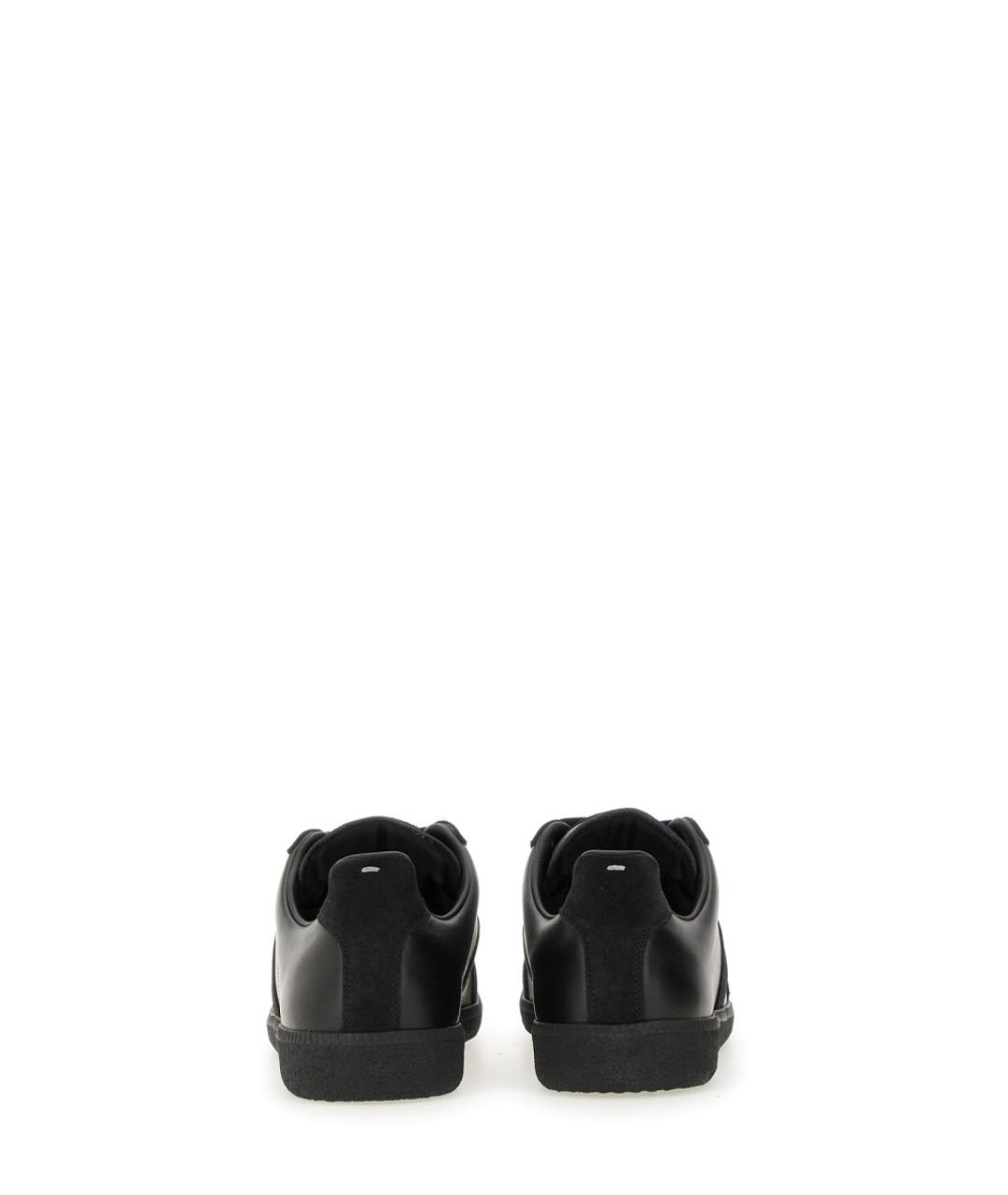 MAISON MARGIELA Черные кожаные низкие кроссовки / кеды, фото 5