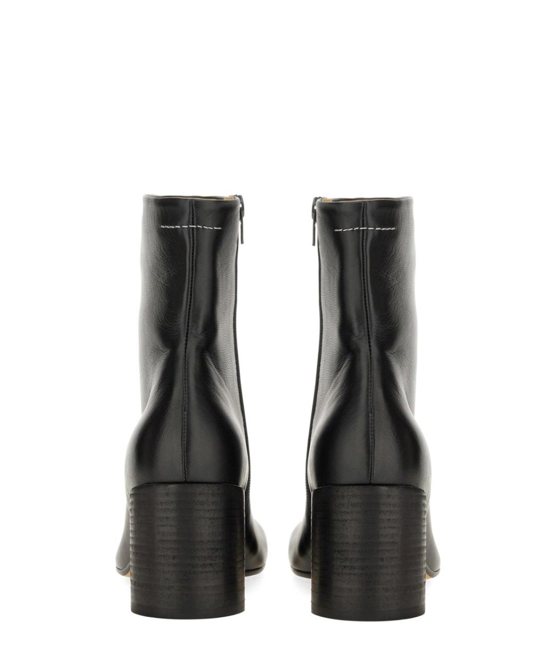 MM6 MAISON MARGIELA Черные кожаные ботильоны, фото 6