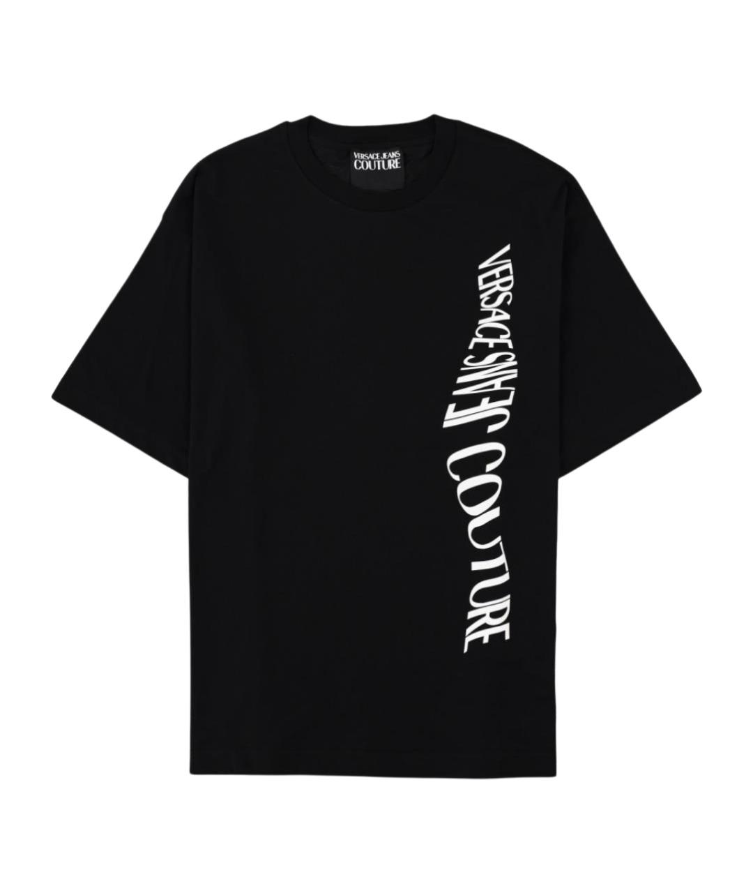 VERSACE JEANS COUTURE Черная хлопковая футболка, фото 1
