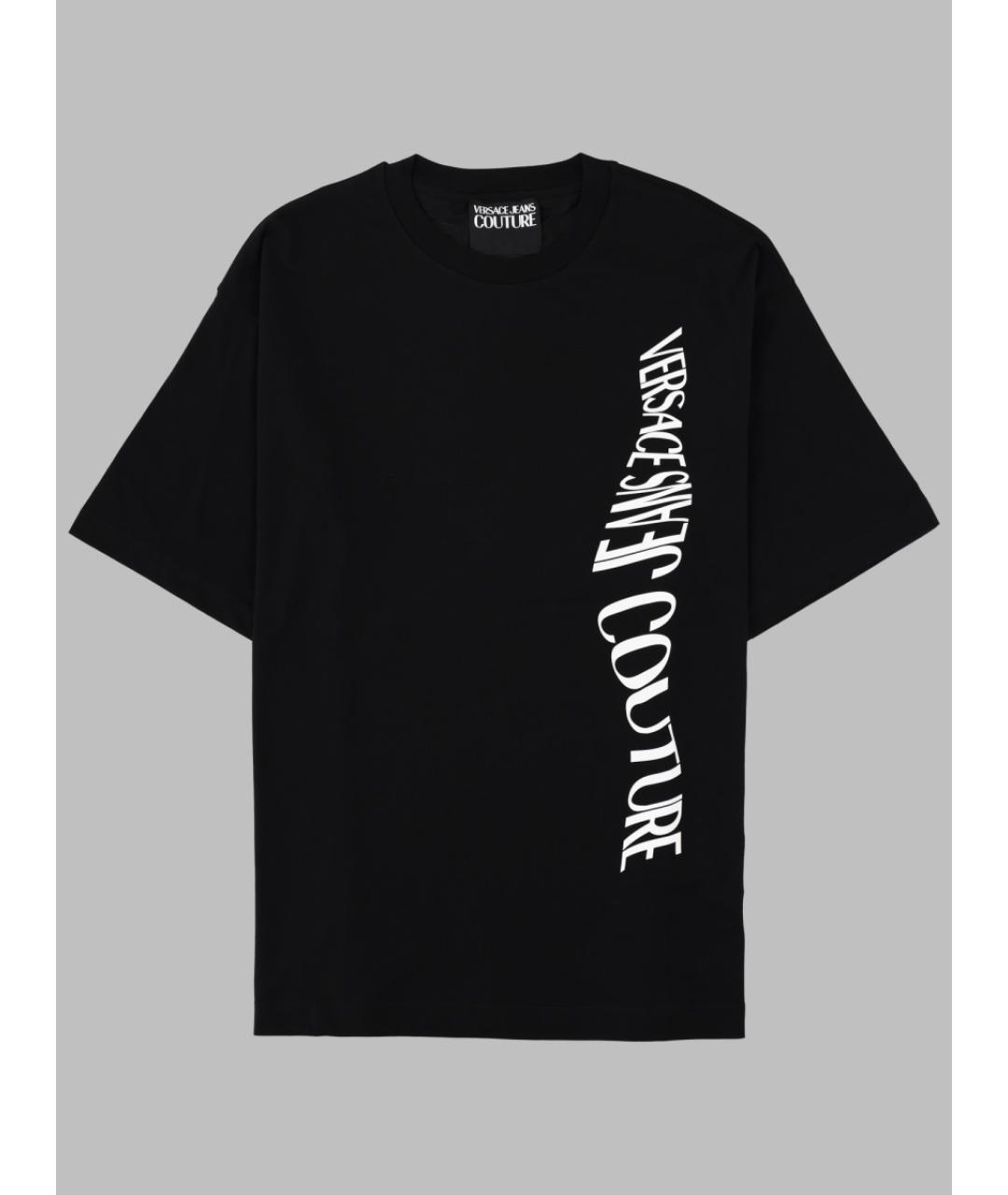 VERSACE JEANS COUTURE Черная хлопковая футболка, фото 3