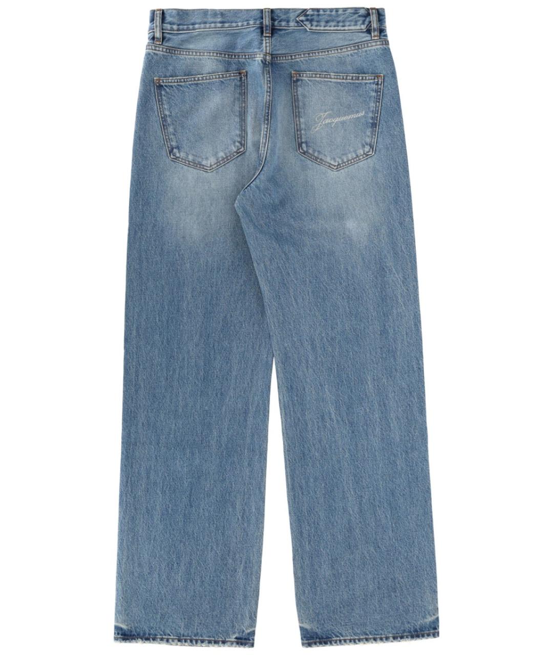 JACQUEMUS Синие хлопковые прямые джинсы, фото 3