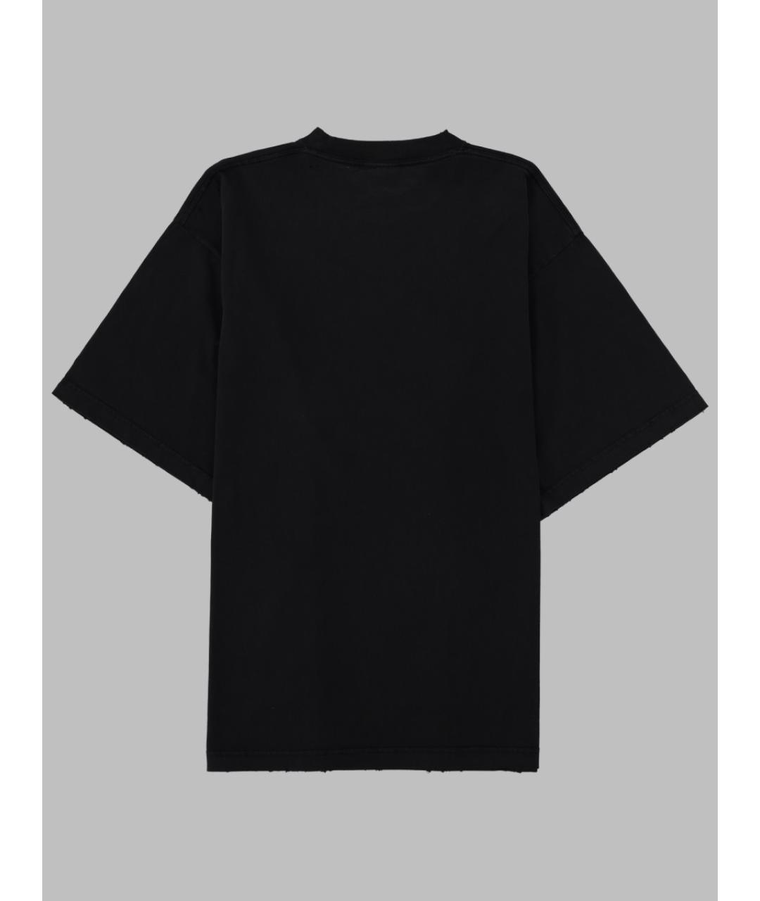 BALENCIAGA Черная хлопковая футболка, фото 2