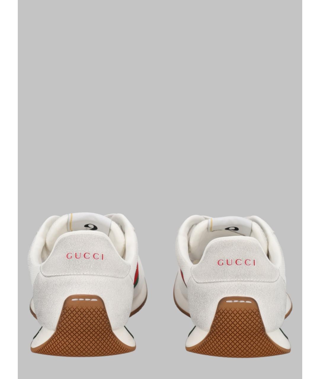 GUCCI Белые синтетические низкие кроссовки / кеды, фото 2