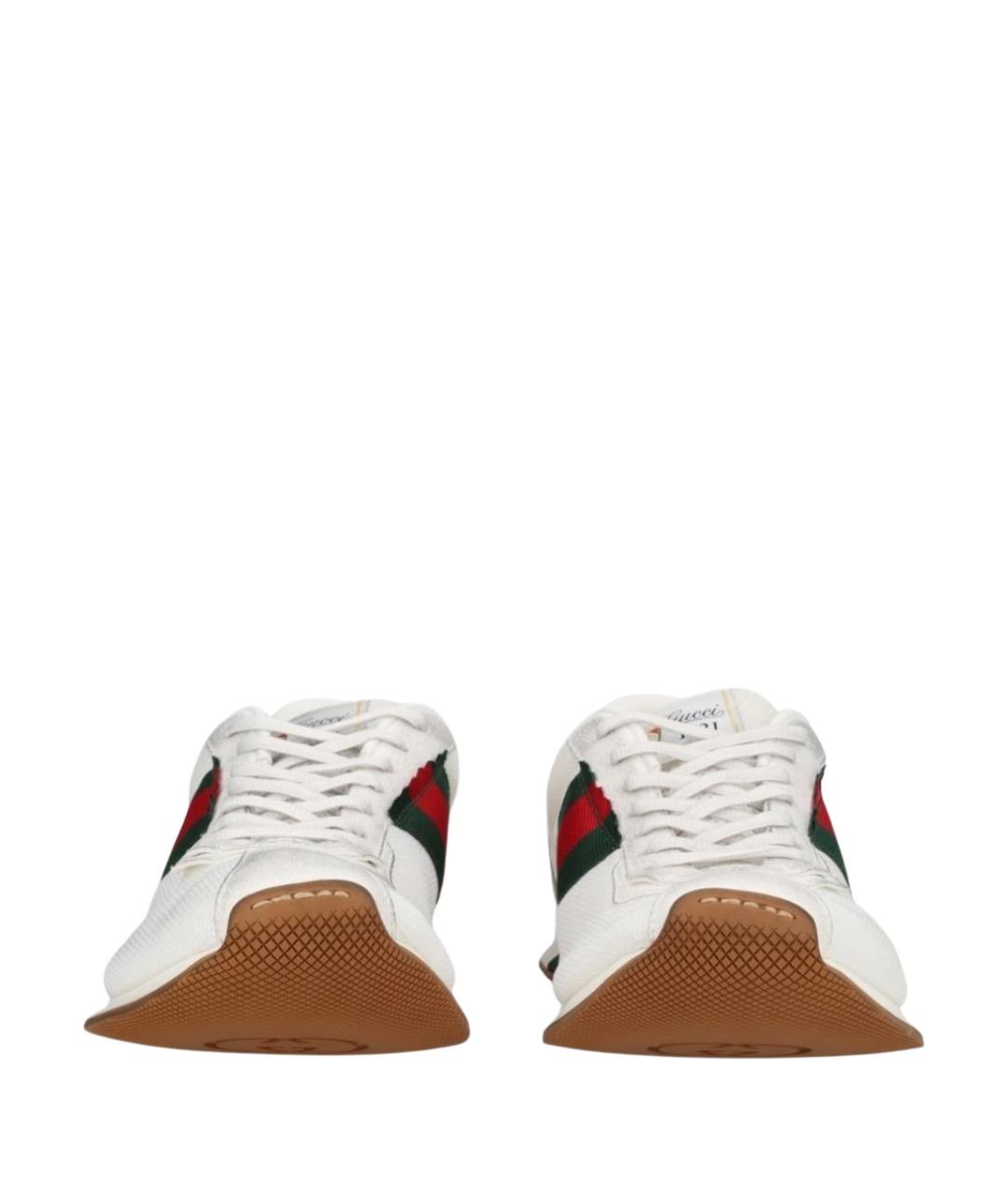 GUCCI Белые синтетические низкие кроссовки / кеды, фото 1