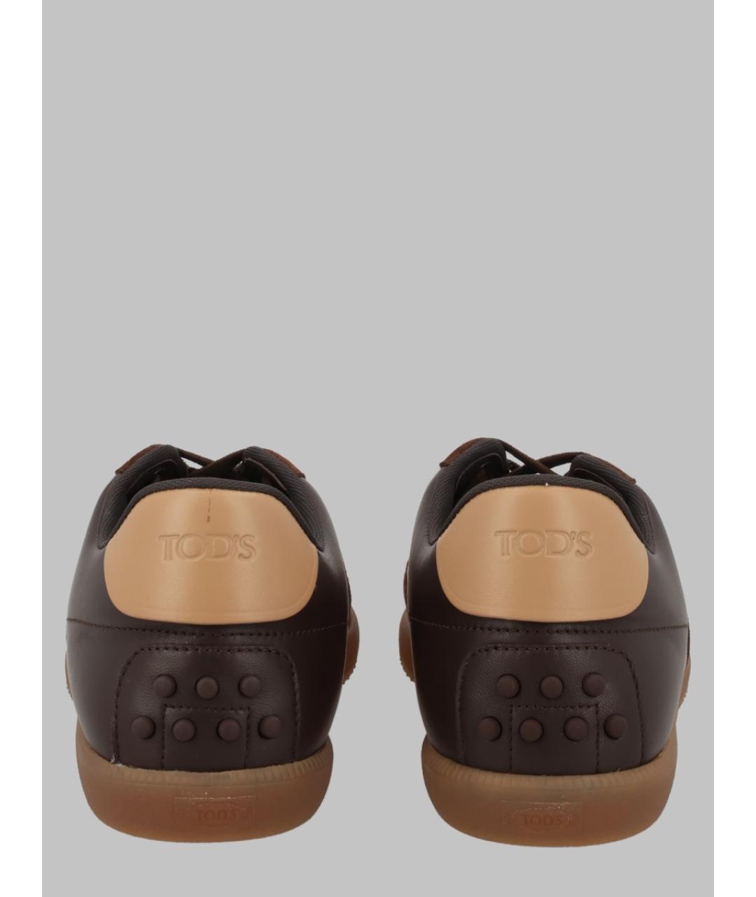TOD'S Коричневые замшевые низкие кроссовки / кеды, фото 2