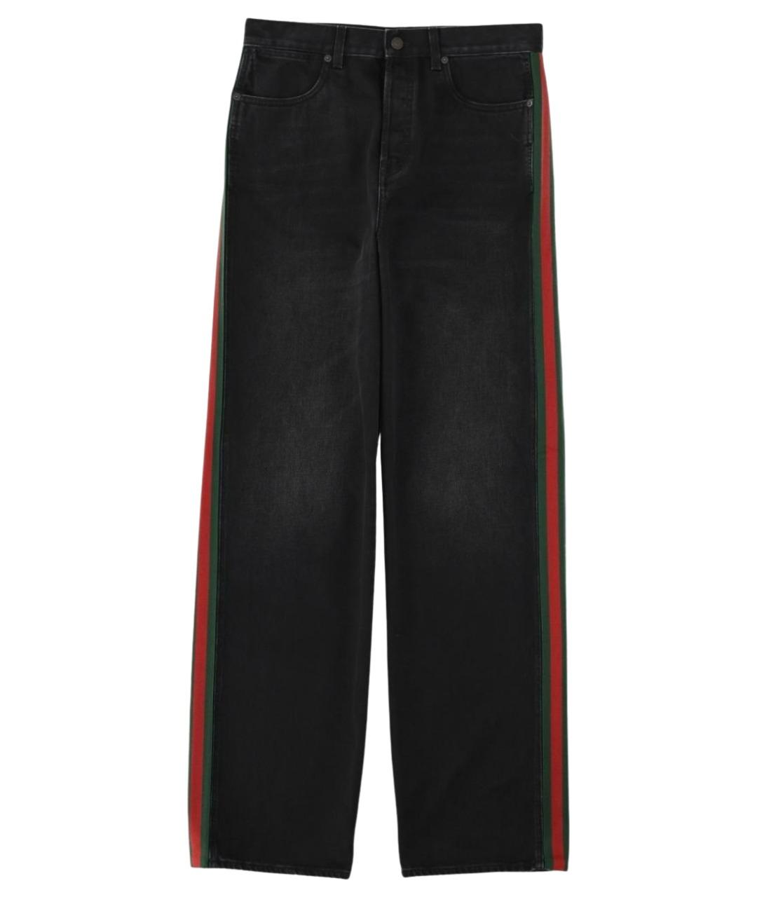 GUCCI Черные хлопковые прямые джинсы, фото 1