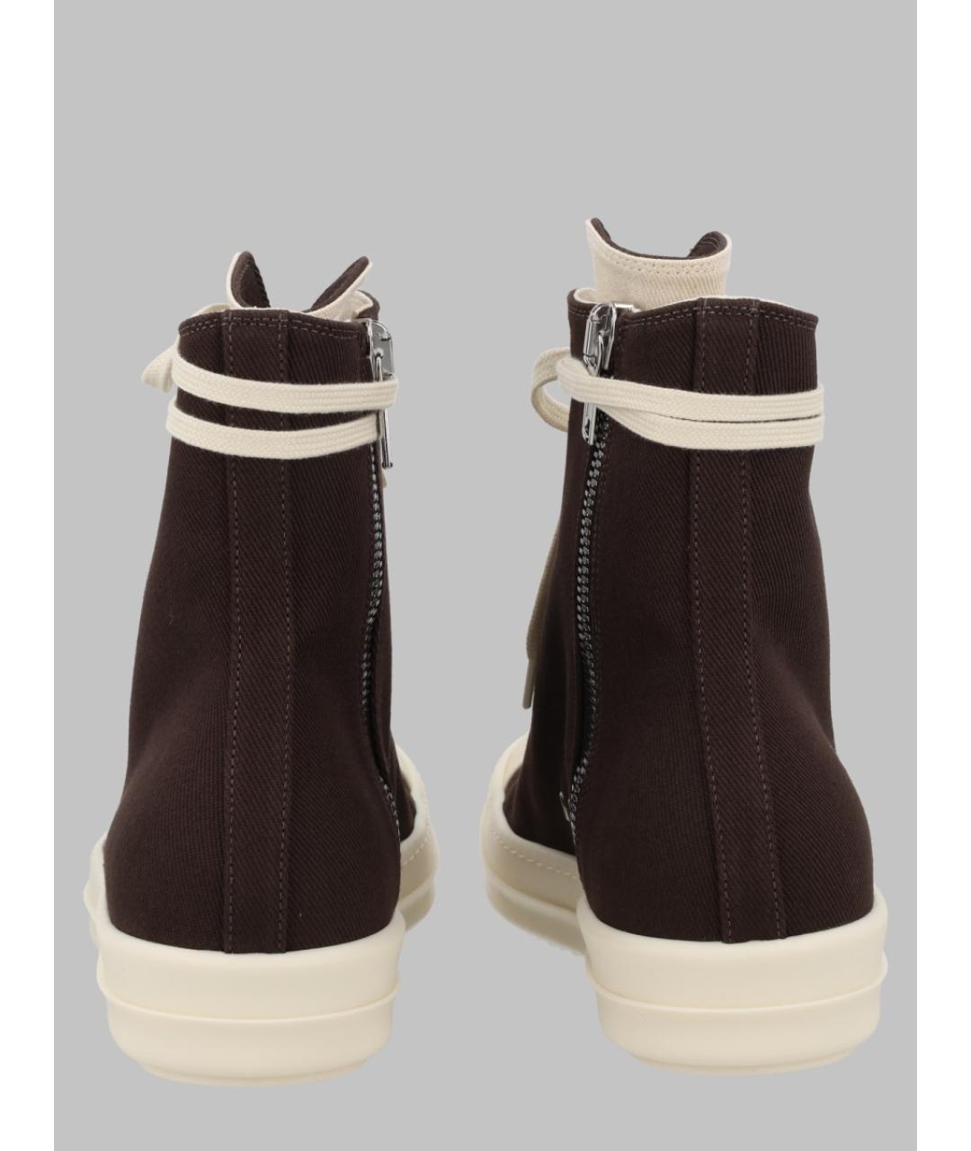 RICK OWENS DRKSHDW Антрацитовые текстильные высокие кроссовки / кеды, фото 2
