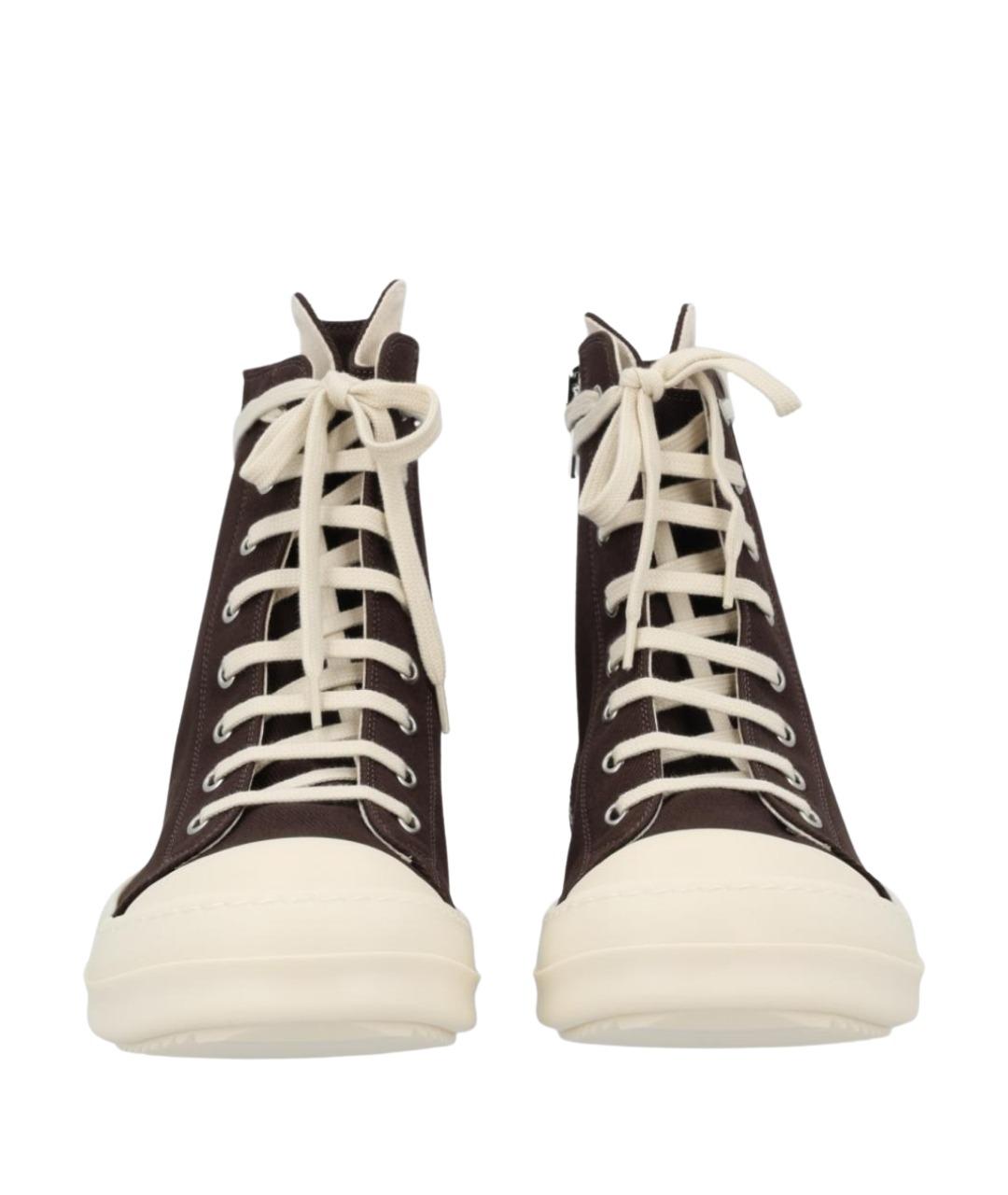 RICK OWENS DRKSHDW Антрацитовые текстильные высокие кроссовки / кеды, фото 1