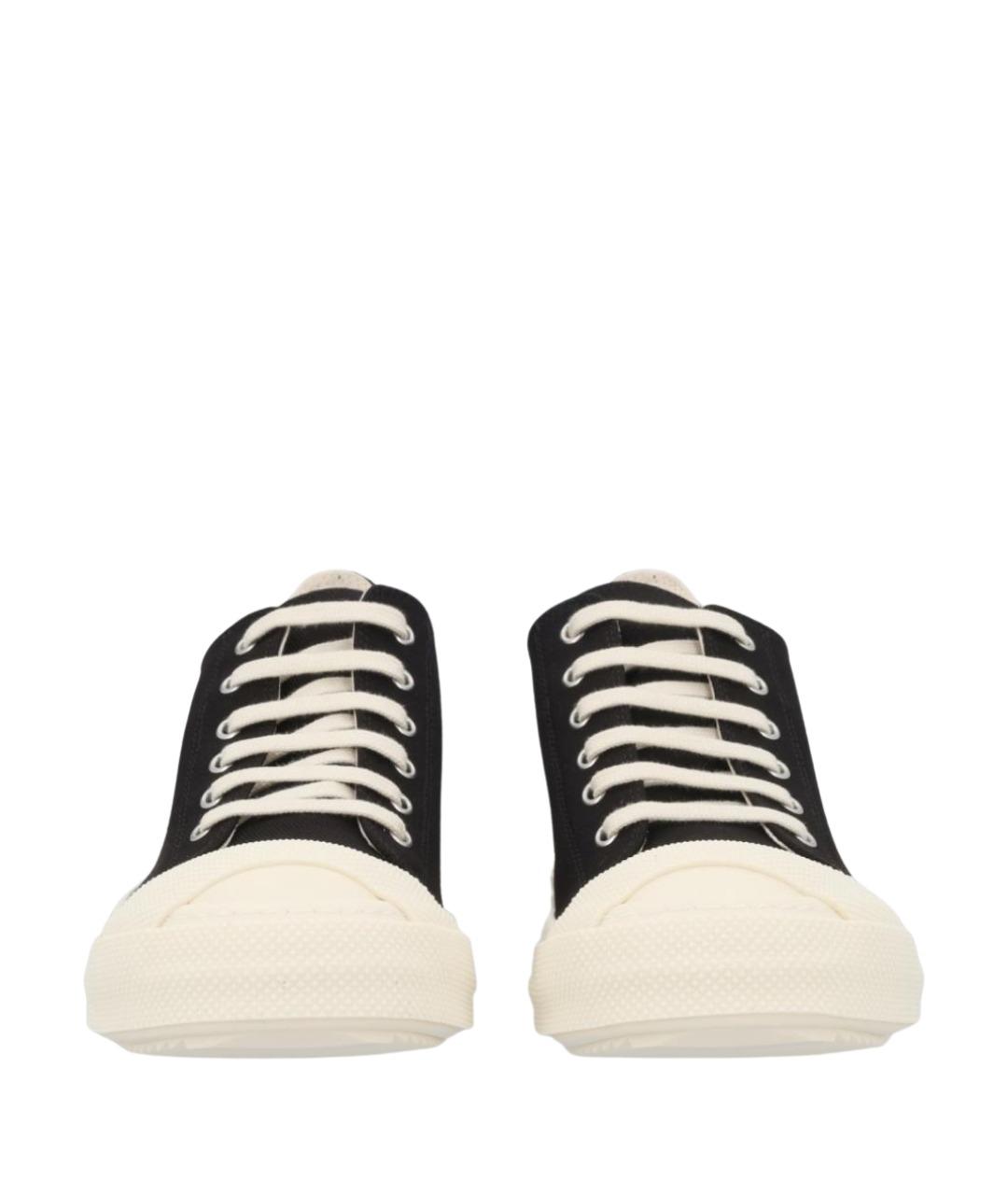 RICK OWENS DRKSHDW Черные текстильные низкие кроссовки / кеды, фото 1