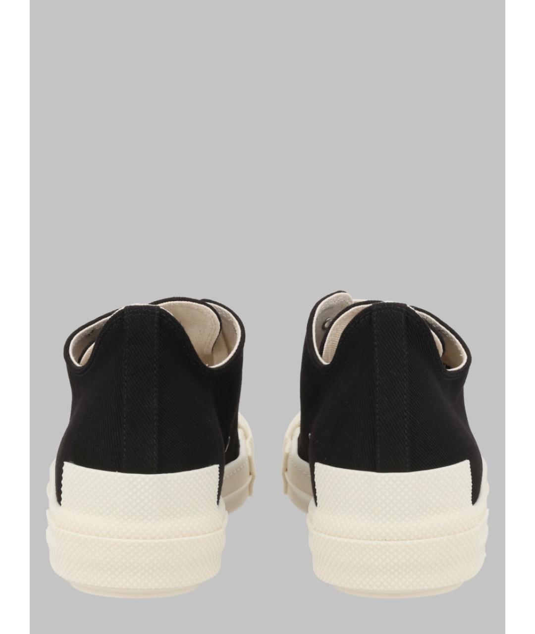 RICK OWENS DRKSHDW Черные текстильные низкие кроссовки / кеды, фото 2