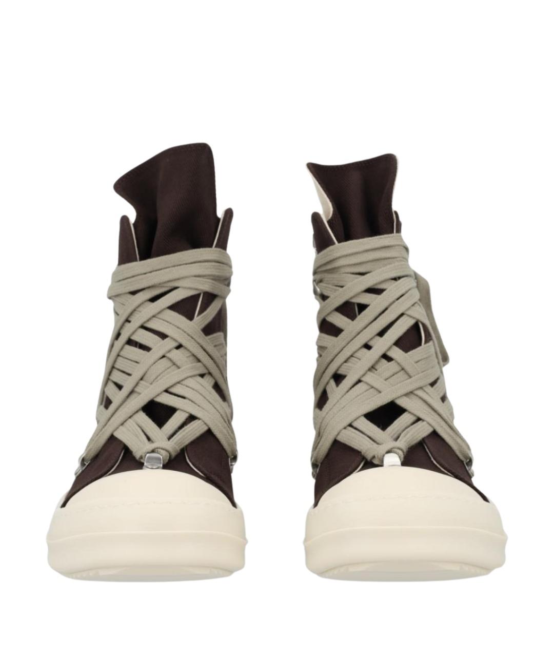 RICK OWENS DRKSHDW Антрацитовые текстильные высокие кроссовки / кеды, фото 1