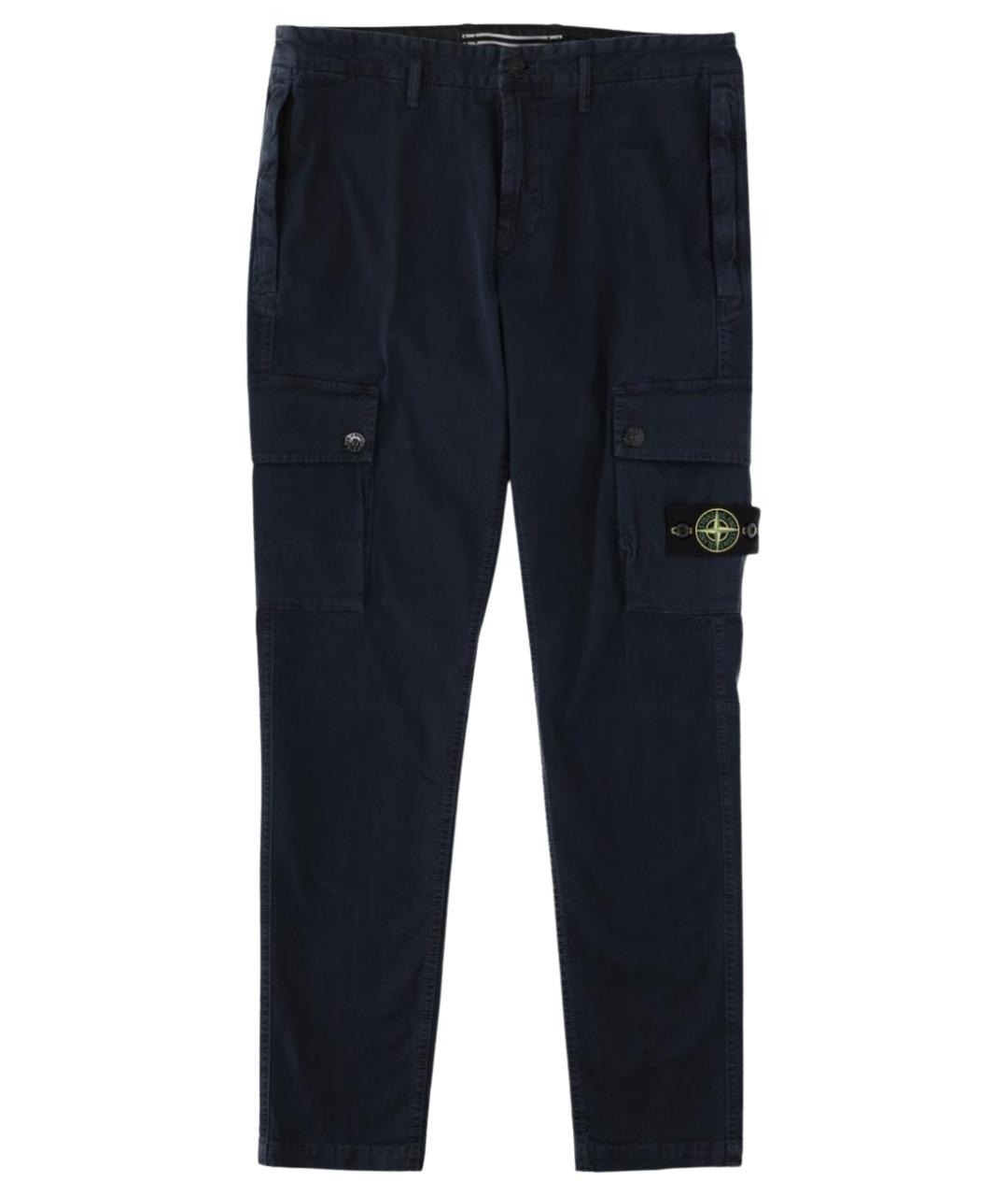 STONE ISLAND Синие хлопковые повседневные брюки, фото 1