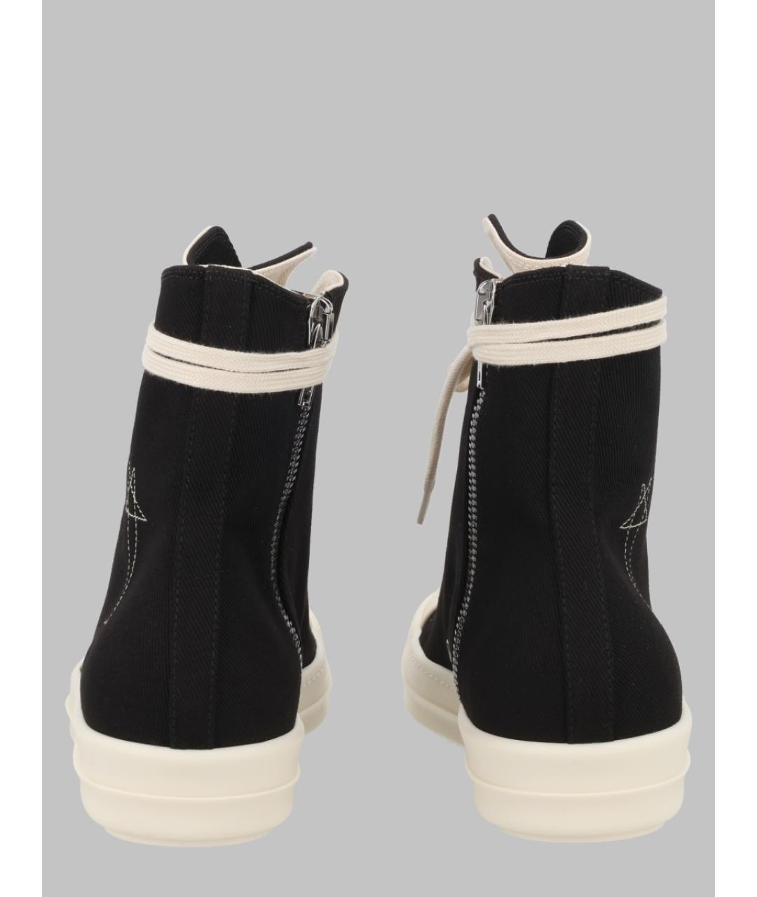 RICK OWENS DRKSHDW Черные текстильные высокие кроссовки / кеды, фото 2