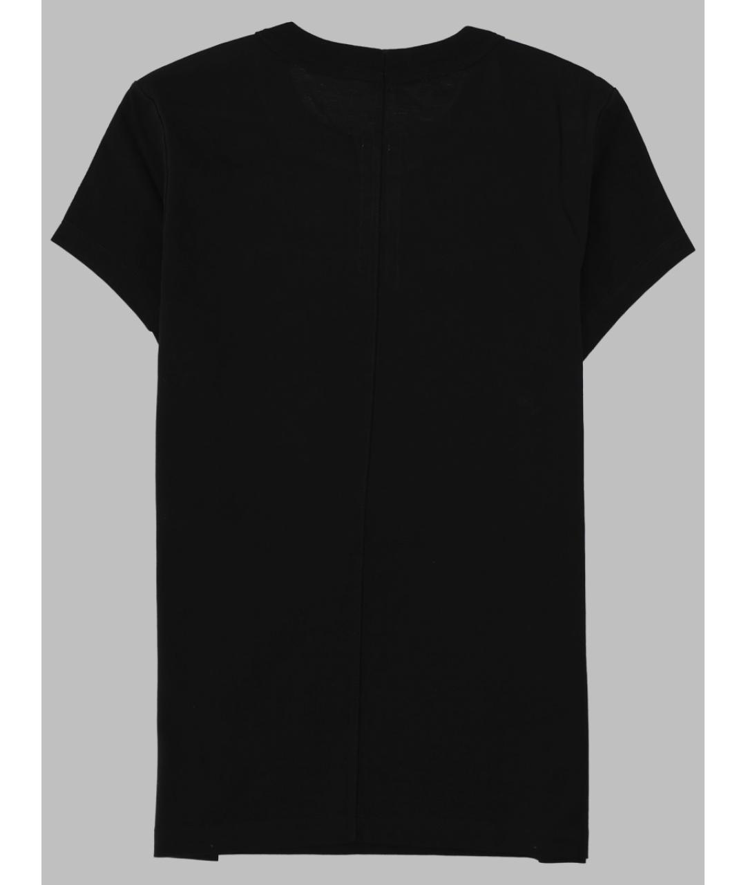 RICK OWENS Черная хлопковая футболка, фото 2