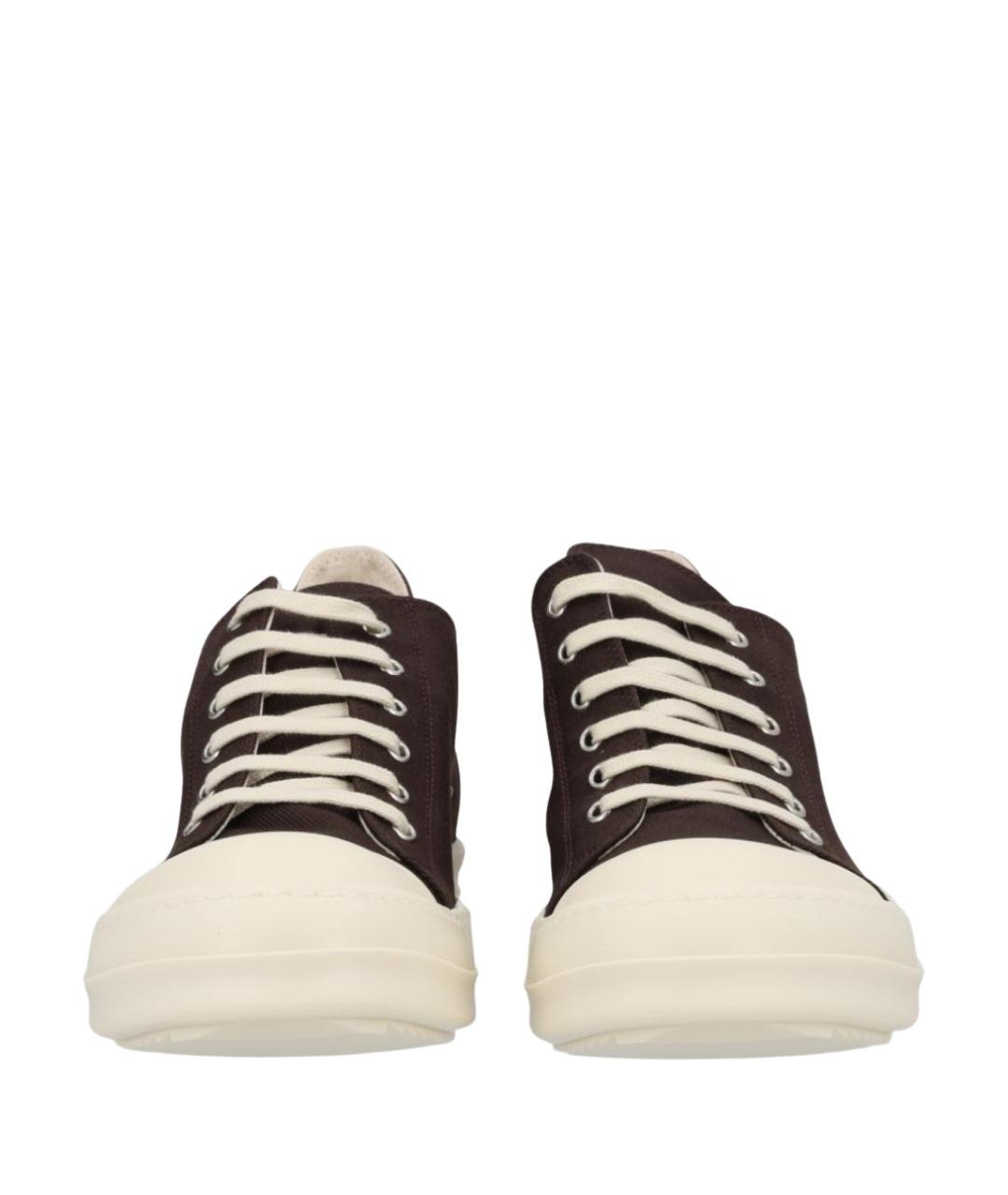 RICK OWENS DRKSHDW Антрацитовые текстильные низкие кроссовки / кеды, фото 1