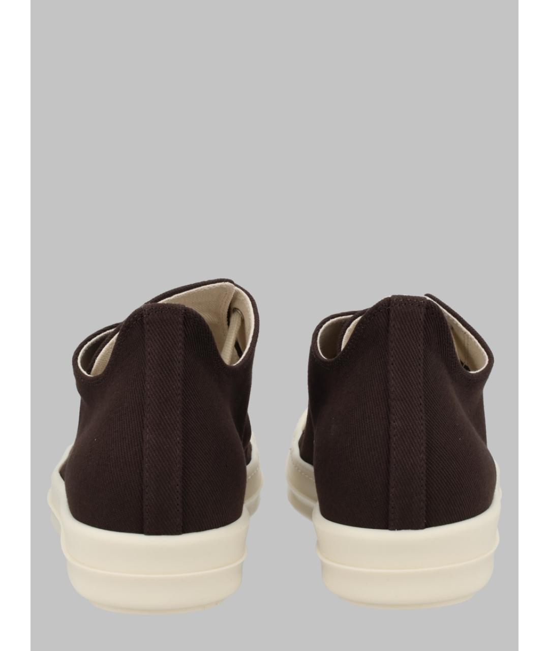 RICK OWENS DRKSHDW Антрацитовые текстильные низкие кроссовки / кеды, фото 2