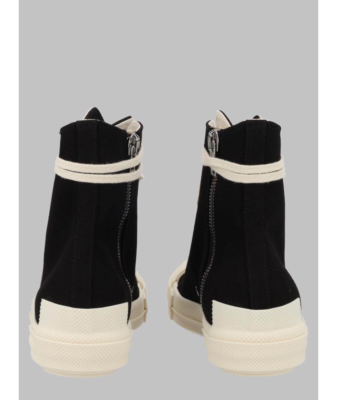 RICK OWENS DRKSHDW Черные текстильные высокие кроссовки / кеды, фото 2