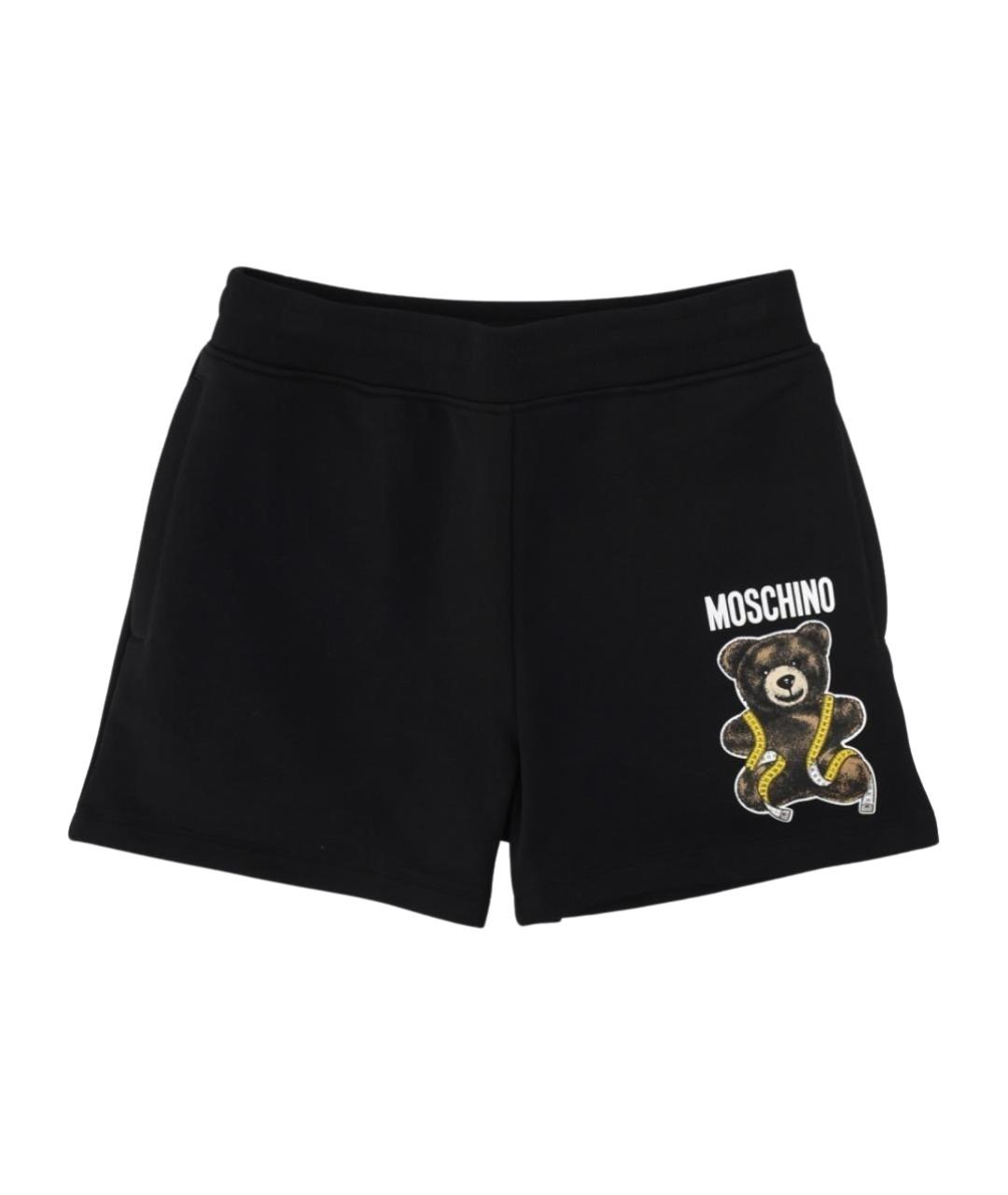 MOSCHINO Черные хлопковые шорты, фото 1