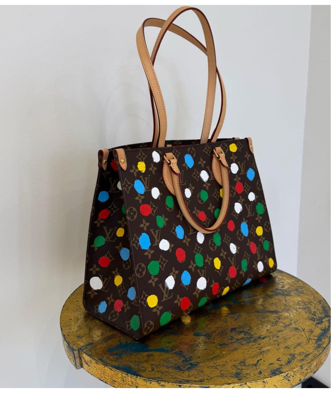 LOUIS VUITTON Коричневая канва сумка с короткими ручками, фото 2