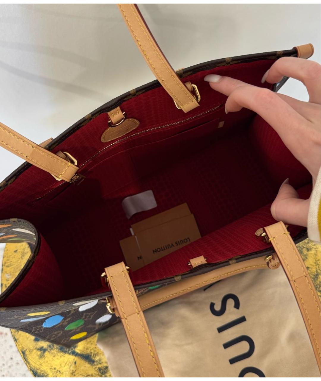 LOUIS VUITTON Коричневая канва сумка с короткими ручками, фото 3