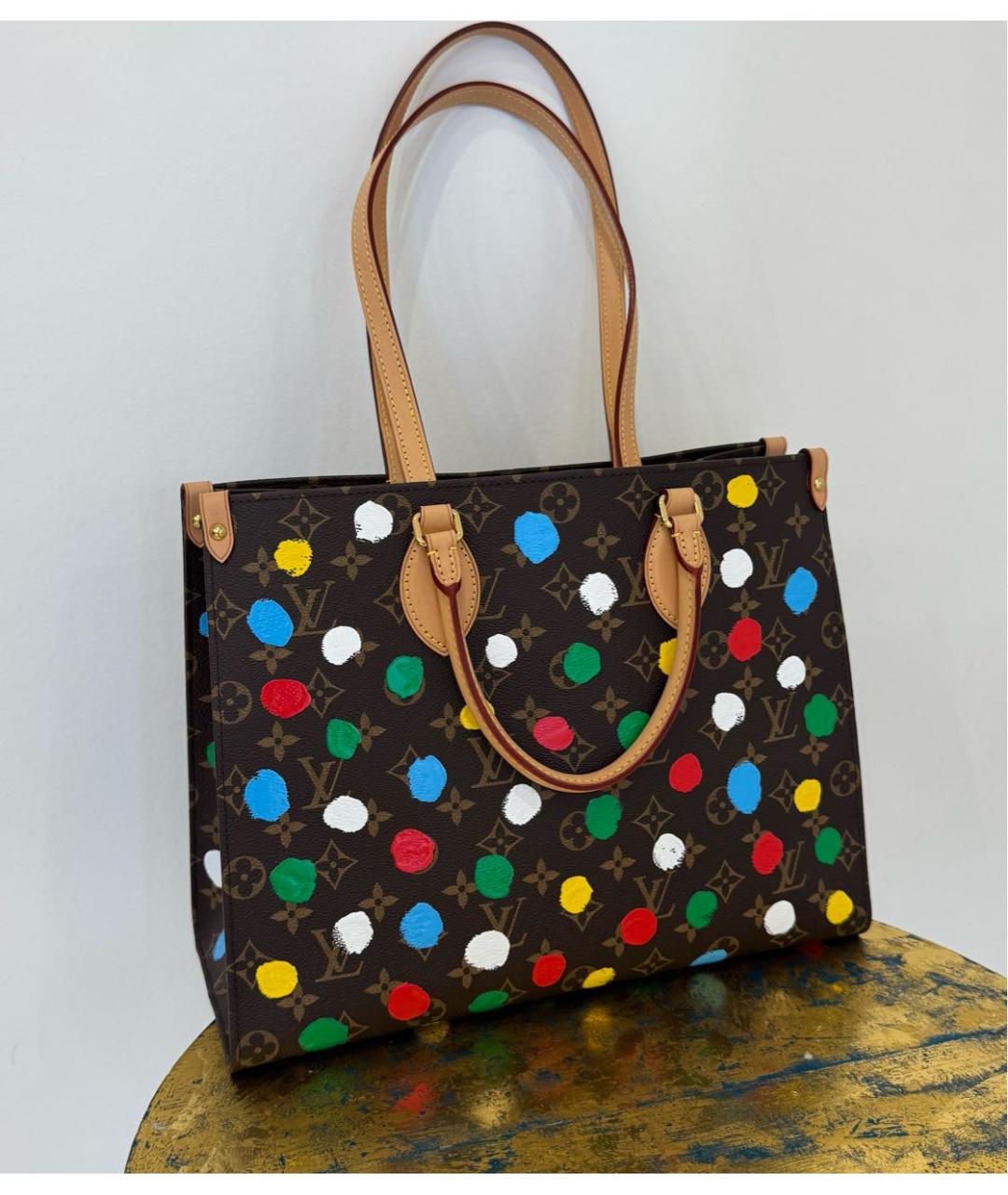 LOUIS VUITTON Коричневая канва сумка с короткими ручками, фото 4