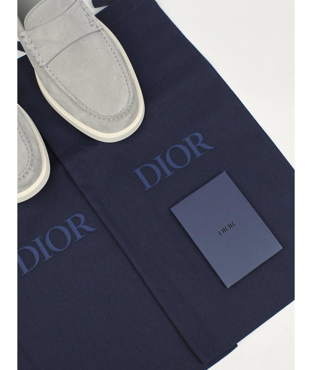 CHRISTIAN DIOR Серые замшевые лоферы, фото 6