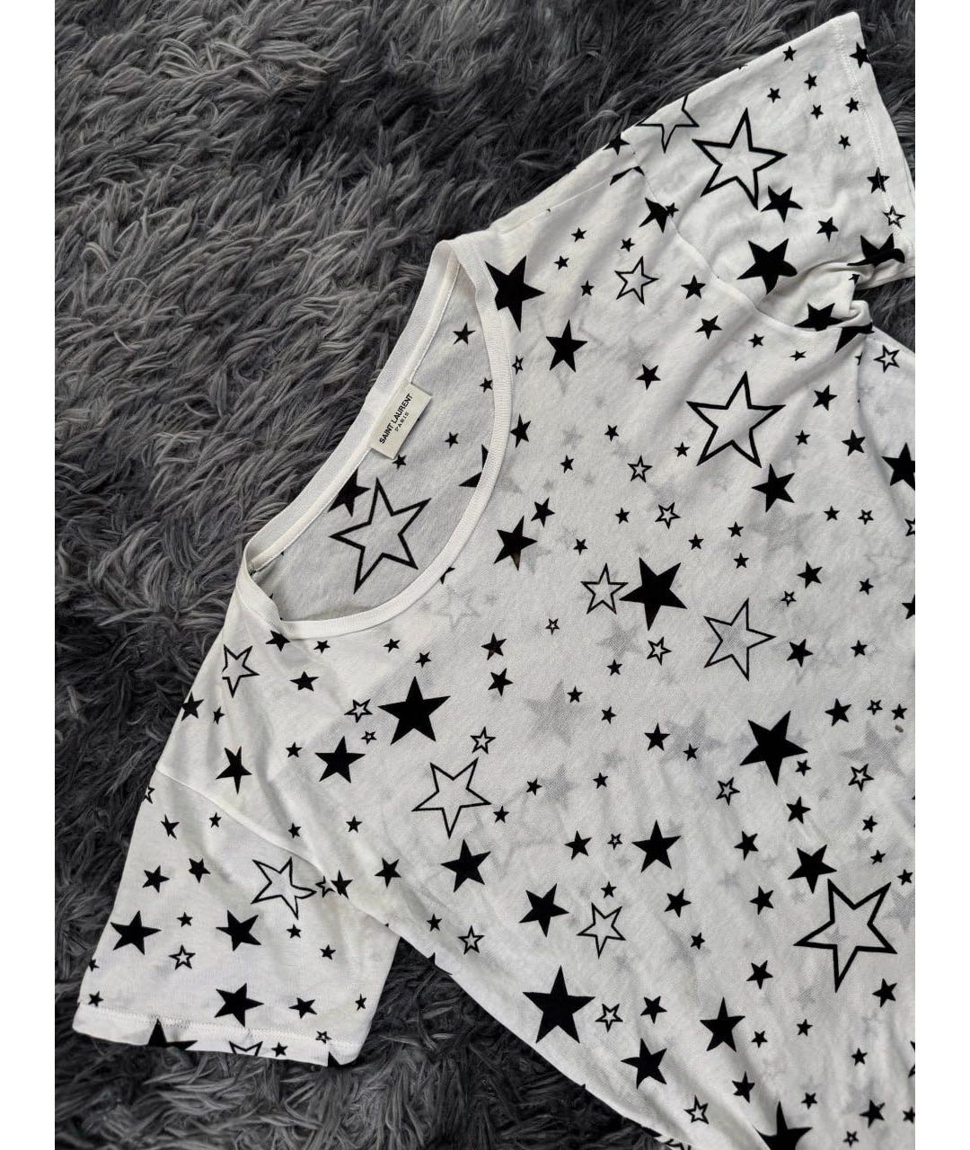 SAINT LAURENT Белая хлопковая футболка, фото 3