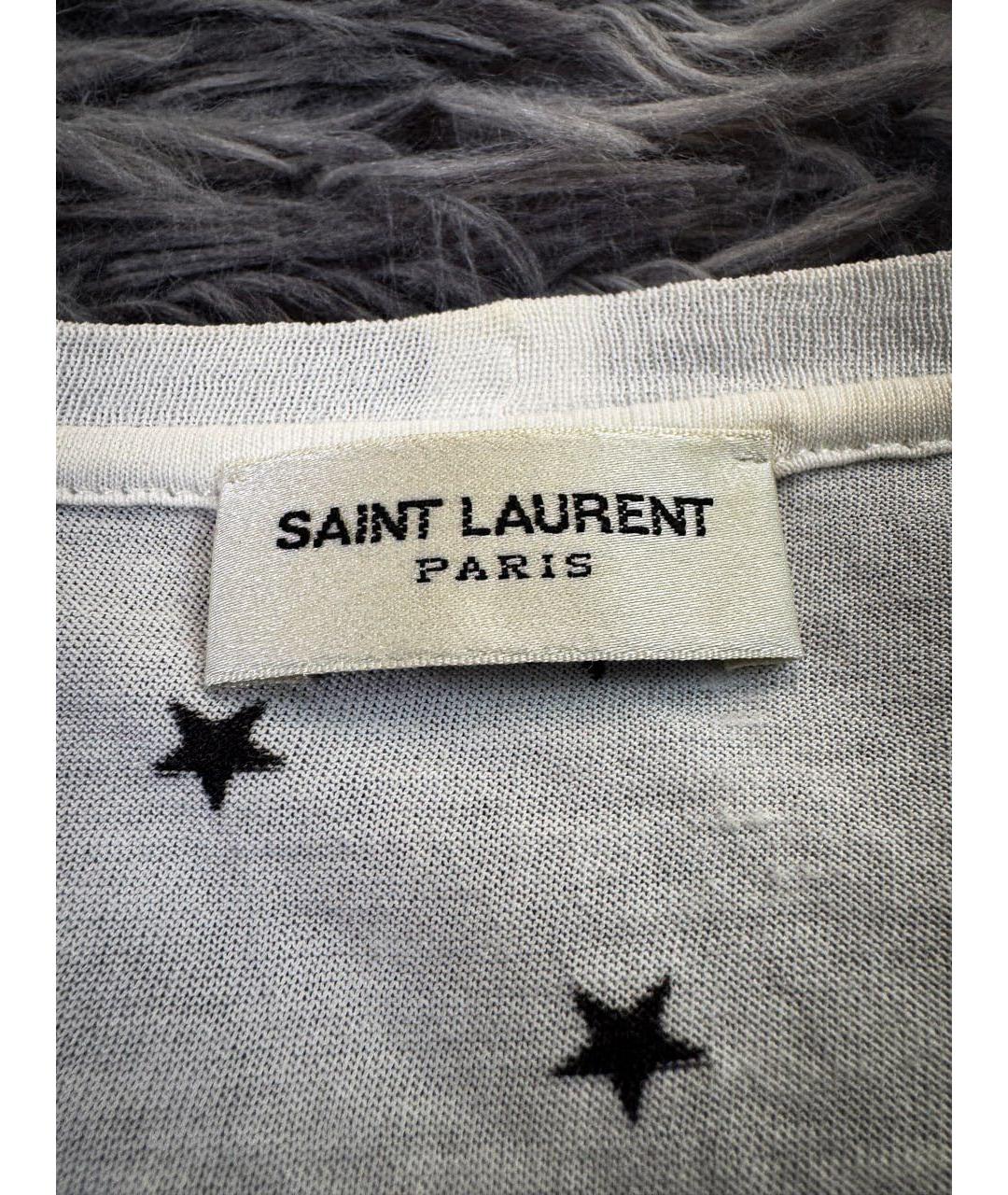 SAINT LAURENT Белая хлопковая футболка, фото 5