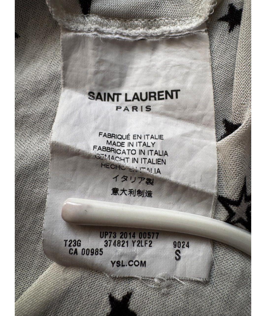 SAINT LAURENT Белая хлопковая футболка, фото 7