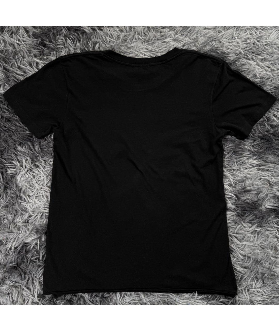 SAINT LAURENT Черная хлопковая футболка, фото 2
