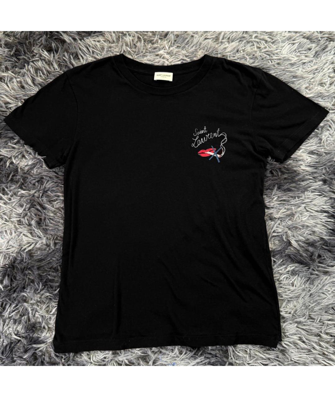 SAINT LAURENT Черная хлопковая футболка, фото 9