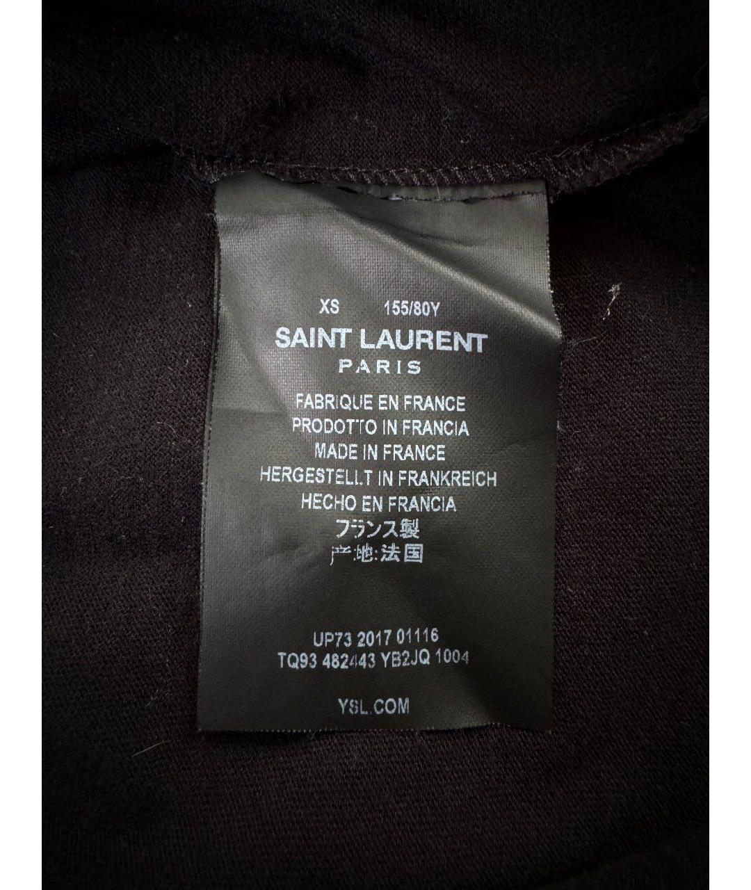 SAINT LAURENT Черная хлопковая футболка, фото 8