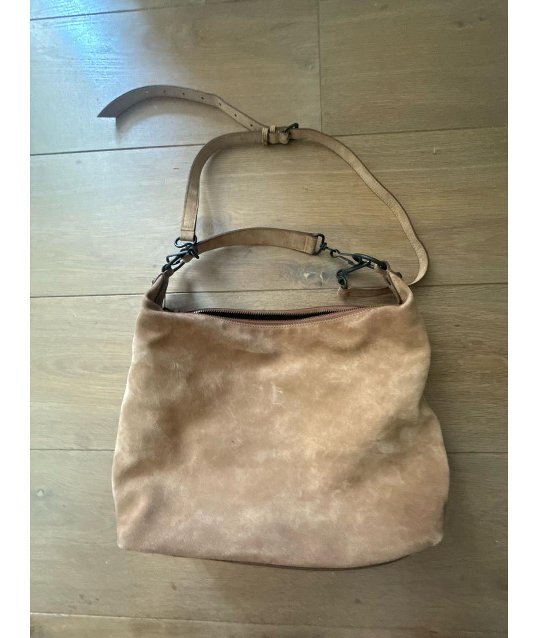 BALENCIAGA Коричневая замшевая сумка через плечо, фото 3