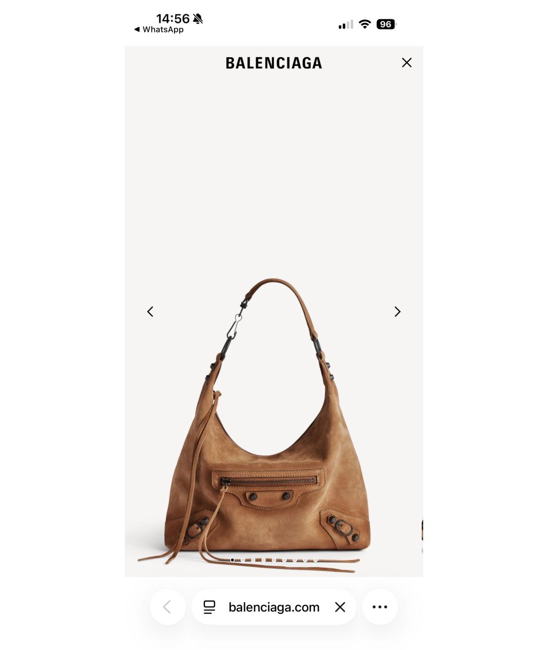 BALENCIAGA Коричневая замшевая сумка через плечо, фото 5