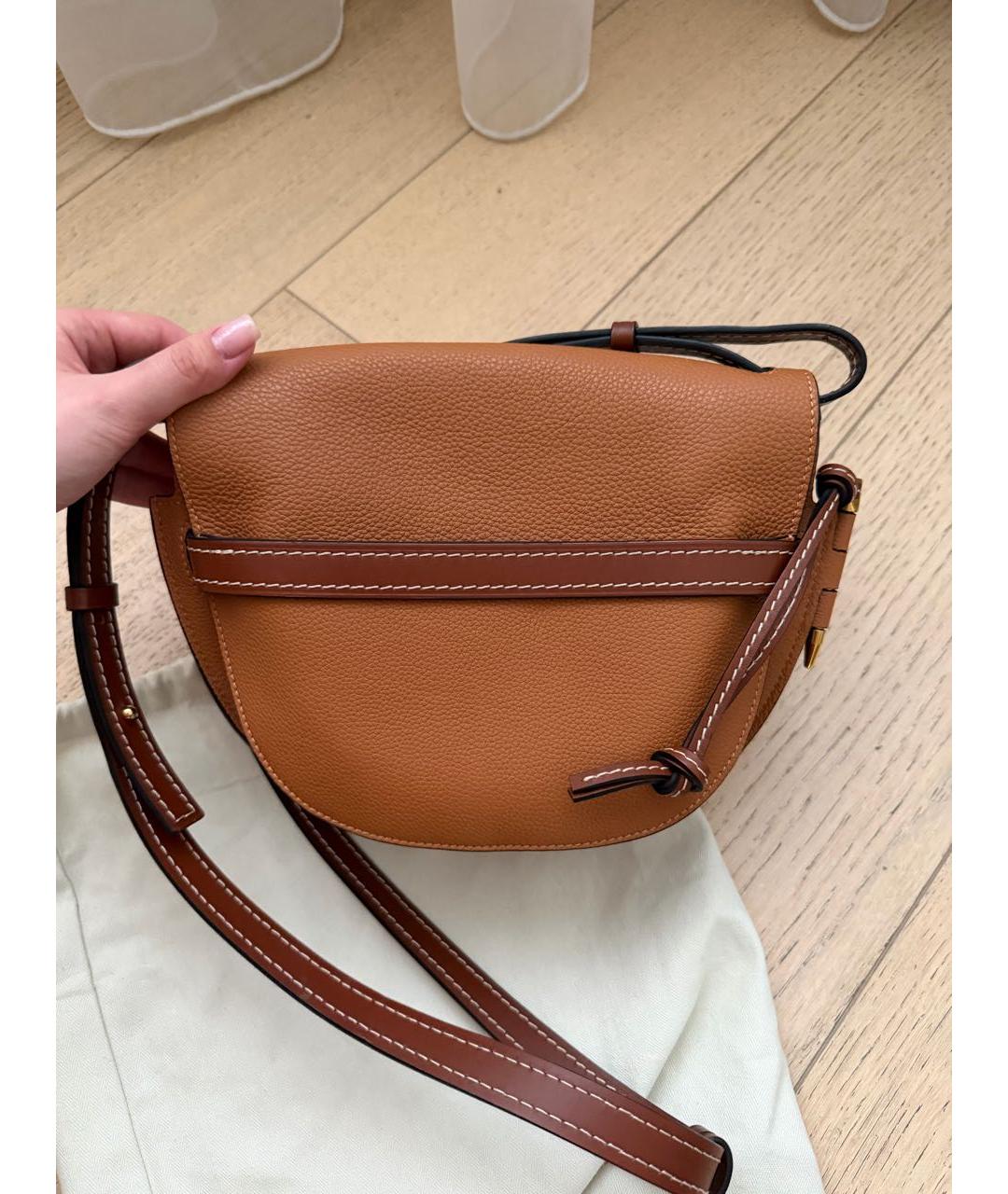 LOEWE Коричневая кожаная сумка через плечо, фото 3